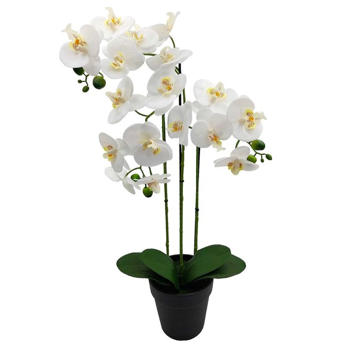Storczyk w doniczce wysoki biały sztuczny storczyk duży 70cm orchidea