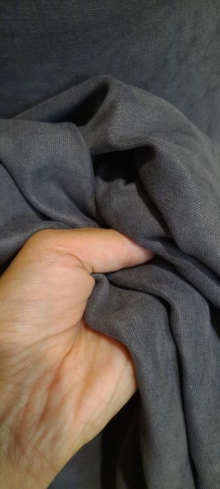 Готовий комплект з 2х сірих штор, мікровелюр