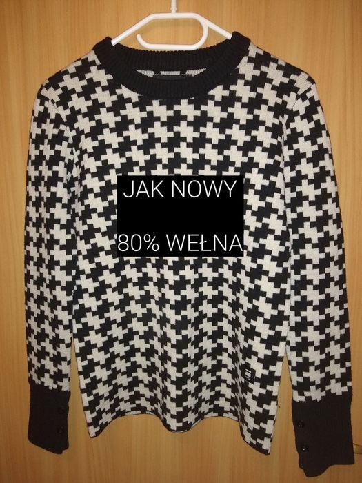 RAW Elegancki sweter damski 80% wełna 20% poliamid, Rozmiar XS/S