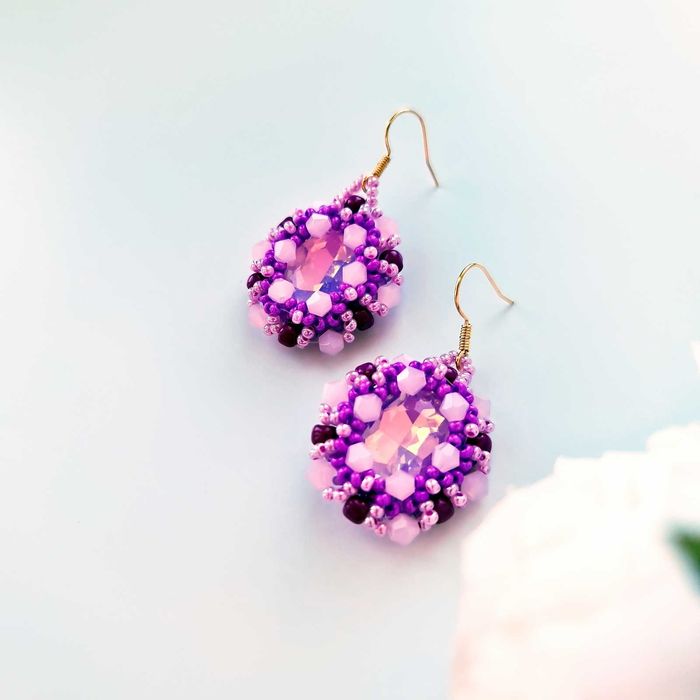 Набір прикрас намисто сережки рожева силянка кольє українське намисто