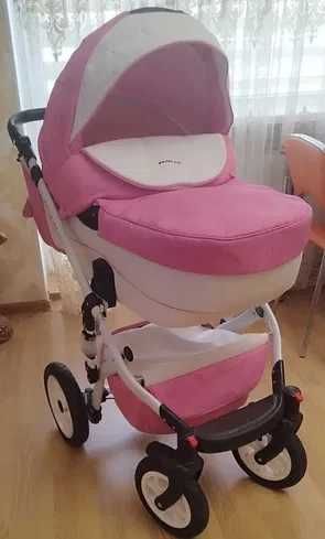 Дитяча коляска універсальна 2 в 1 Riko Brano Ecco 18 baby pink