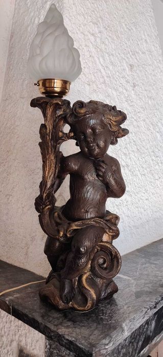 Candeeiro decorativo madeira