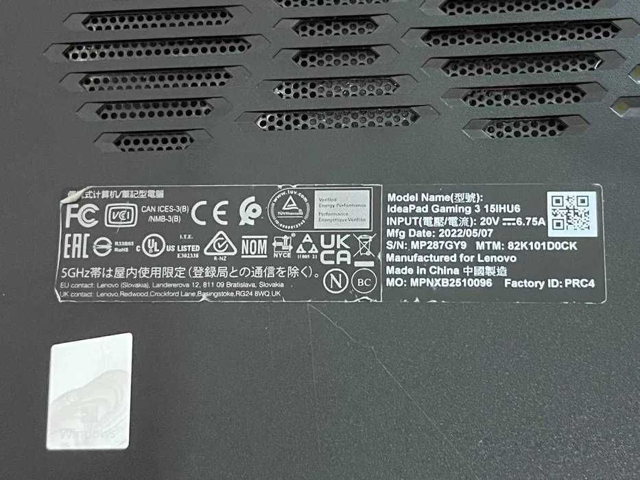Lenovo IdeaPad Gaming 3 15IHU6