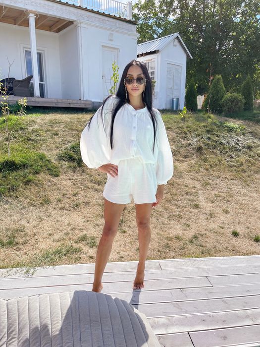 Літній пляжний комплект: сорочка + шорти