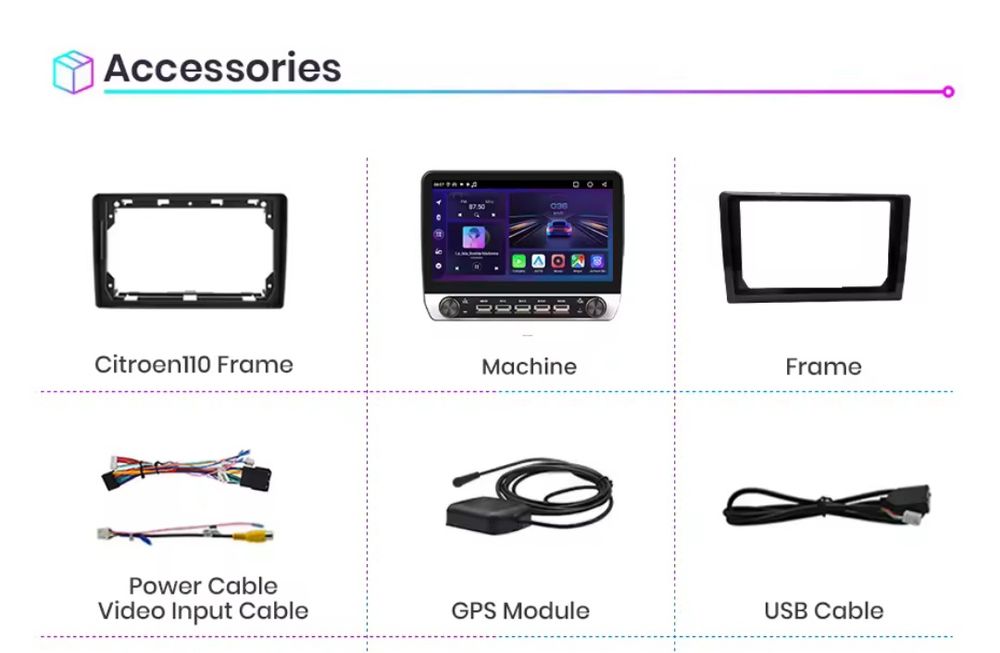 Rádio Citroen C2 C3 2001 a 2010 Carplay Android Auto GPS wifi 2/64GB