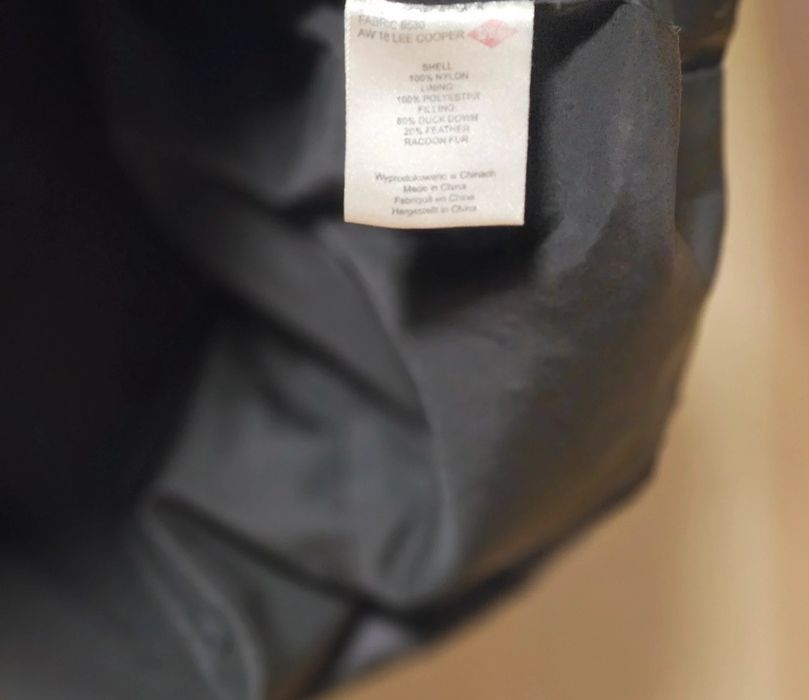 Puchowa granatowa kurtka ocieplana Lee Cooper M 38 pierze