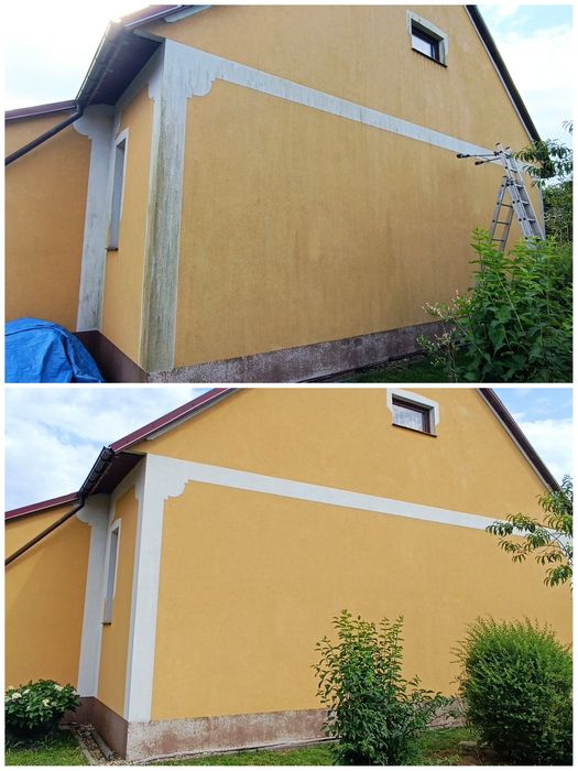 Mycie  elewacji, kostki brukowej, dachow