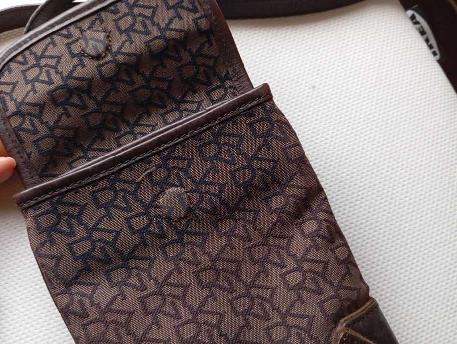 DKNY vintage massage bag made of fabric and leather
