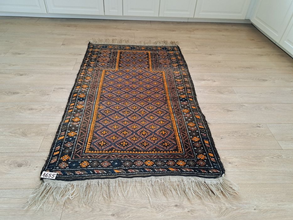 Piekny ręcznie tkany dywan afgański Baluch 85x160 cm wełna naturalna