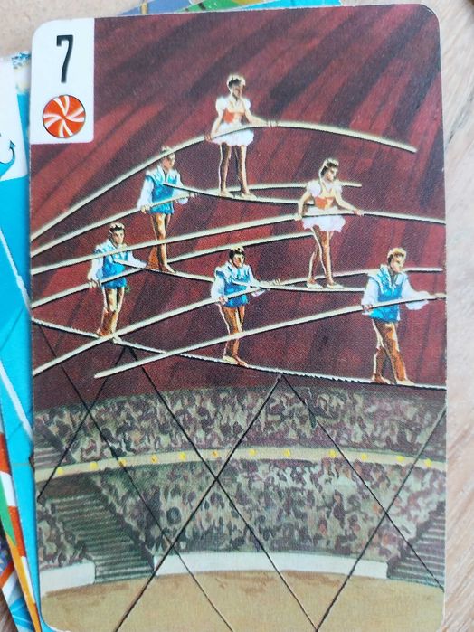 cartas de jogar: circo e palhaços, da década de 1970