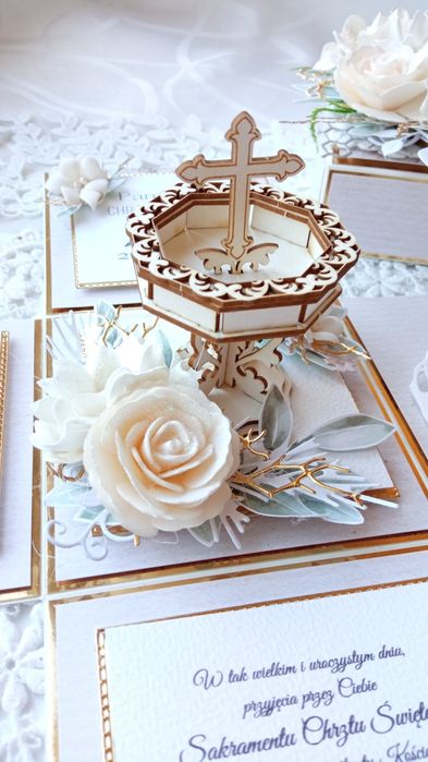 Exploding box premium na Chrzest Pamiątka Chrztu Świętego uniwersalna