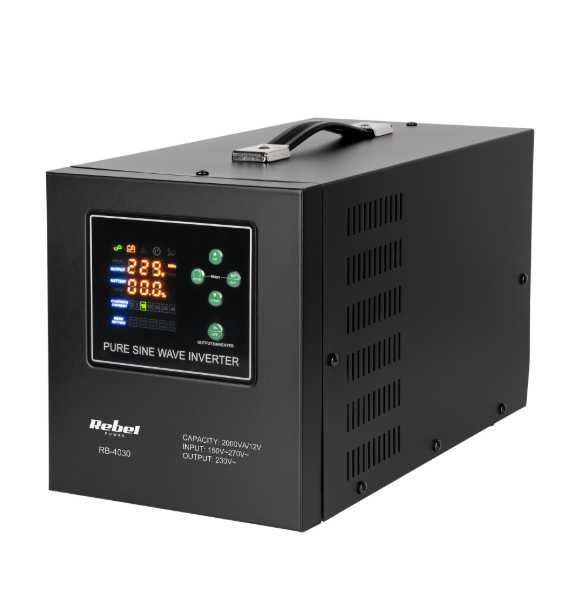 Джерело безперебійного живлення для lifepo4 Rebel POWER 2000-LFP4 12V 1200W дбж источник бесперебойного питания ибп Ребал volt polska дбж 2000вт