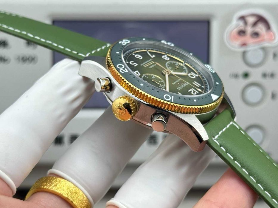 Годинник автоматичний Longines Spirit Flyback Skóra Ø42mm green