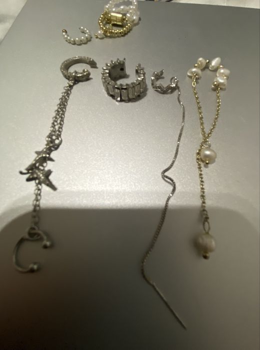 Sprzedam nausznice (kaffy) na ucho oraz Kolczyki i pierścionki