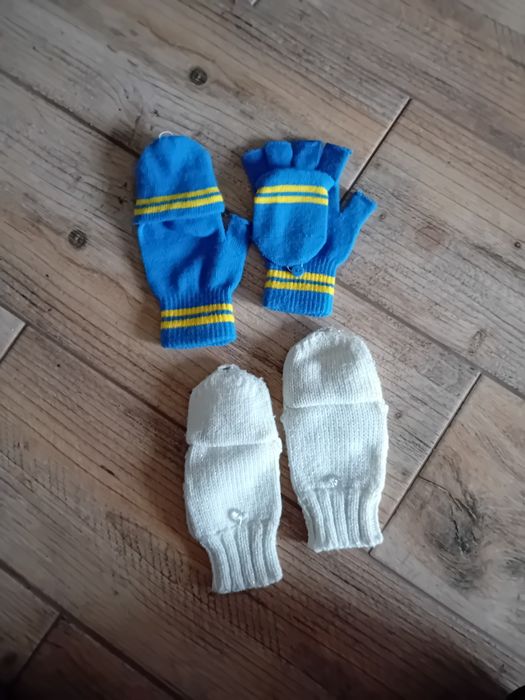 Rękawiczki dwa w jednym z klapka zakryte i odkryte palce