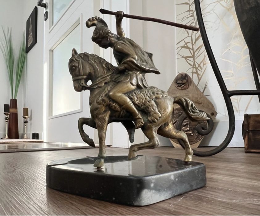 Cinzeiro mármore antiga de bronze fundido, escultura francesa dos anos 1930/1940