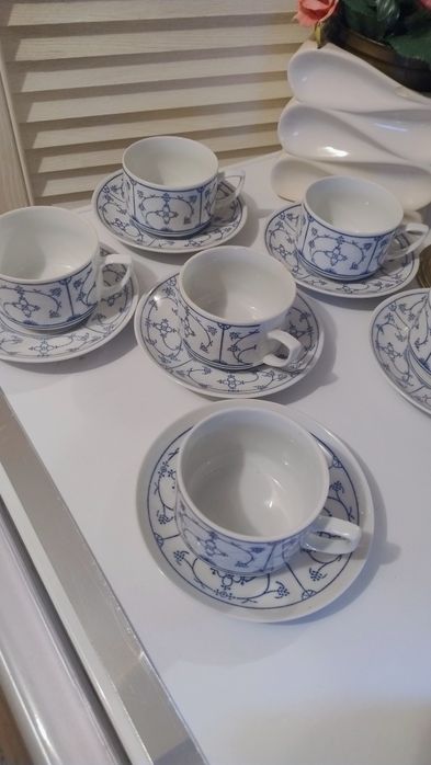 Filiżanki z podstawkami Jagër Blau saks,6 kpl.