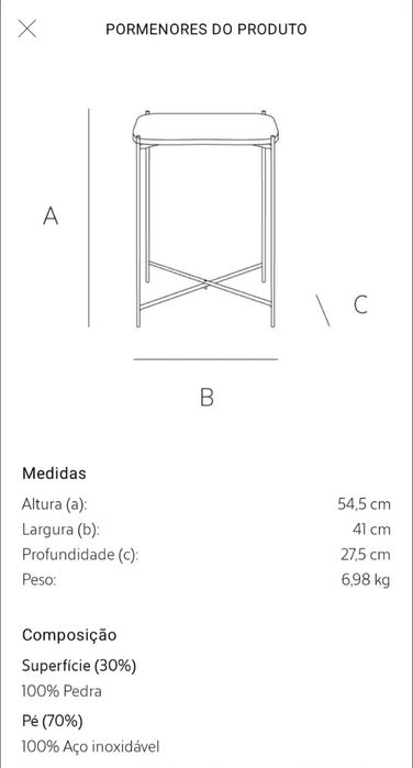 Mesinha elegante de suporte
