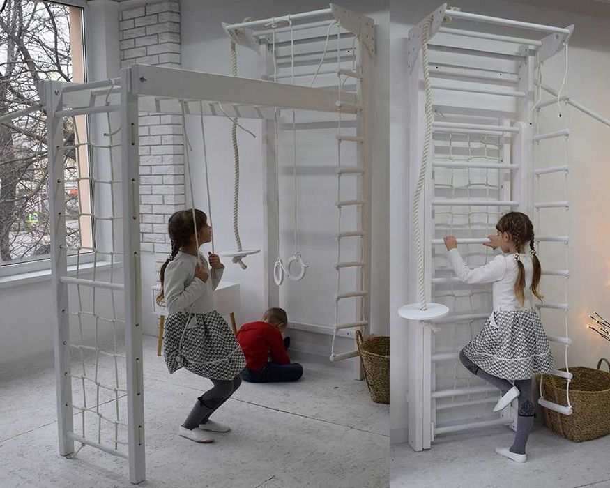 Шведская стенка  Трансформер Шведська стінка дитяча 2в1 Сітка Рукохід