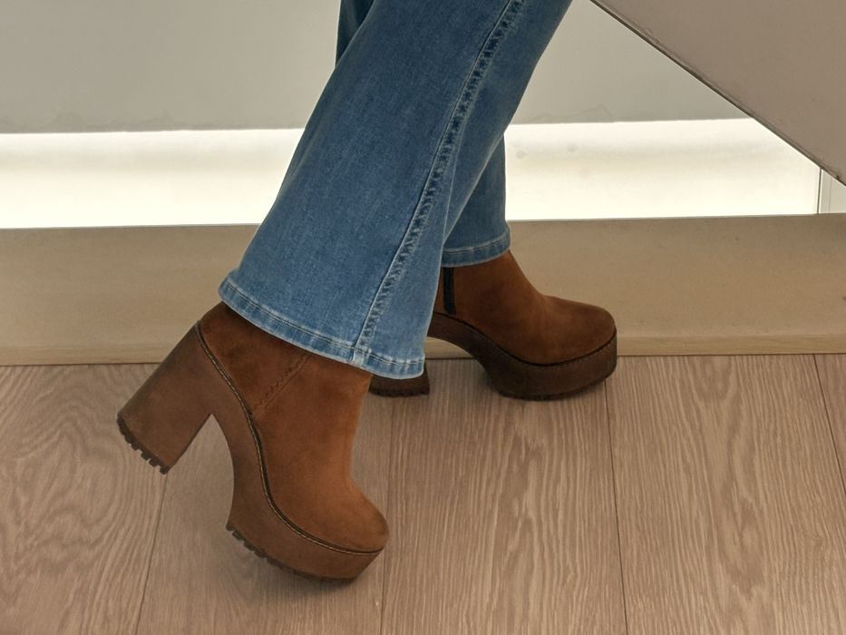 Botins em pele, estilo XUZ , compensados [36]