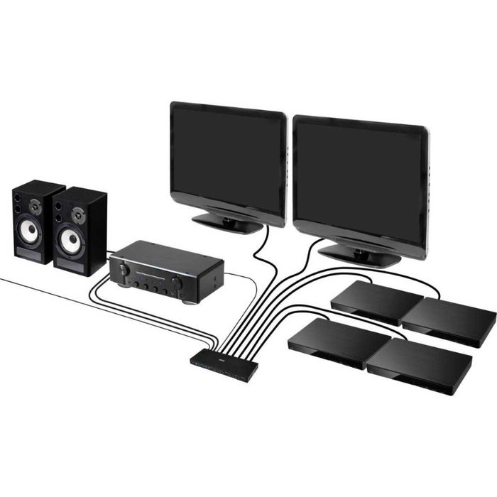 SpeaKa Professional 4 x 2 porty przełącznik HDMI + porty audio