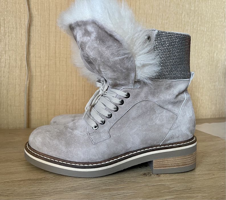 Чоботи замш хутро Giardini 38 р-р нові