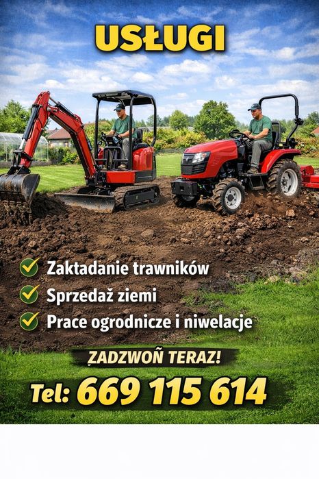 Usługi glebogryzarka separacyjną niwelatorem terenu