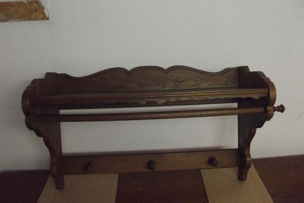 półka garderoba wieszak dębowa