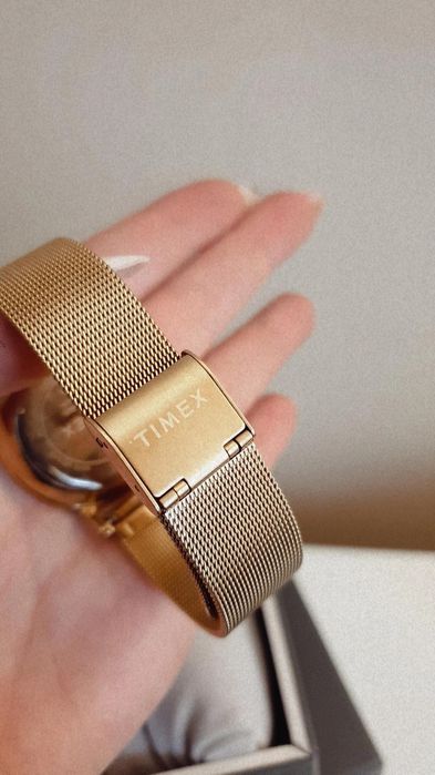 Nowy damski złoty zegarek Timex bransoleta elegancki analogowy hit