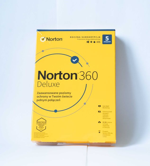 Program antywisurowy Norton 360 Deluxe 5 urządzeń 1 rok pudełko