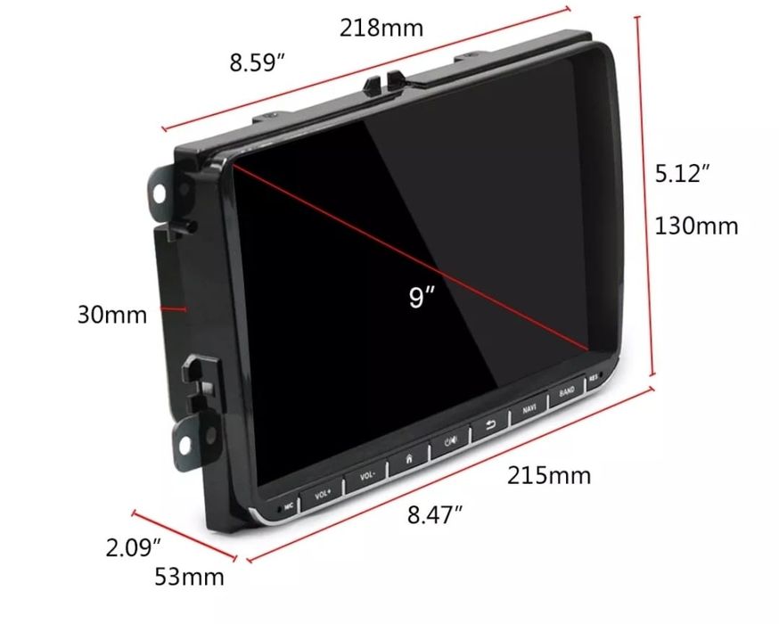 Auto Rádio VW Seat Skoda Android Gps Usb Canbus Comandos no Volante  Bluetooth Mãos livres 2gb 32gb