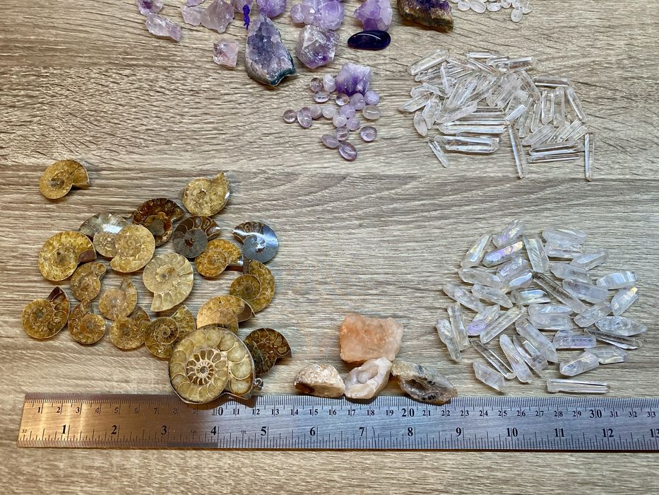 Великий набір натуральних каменів і амонітів для прикрас / handmade