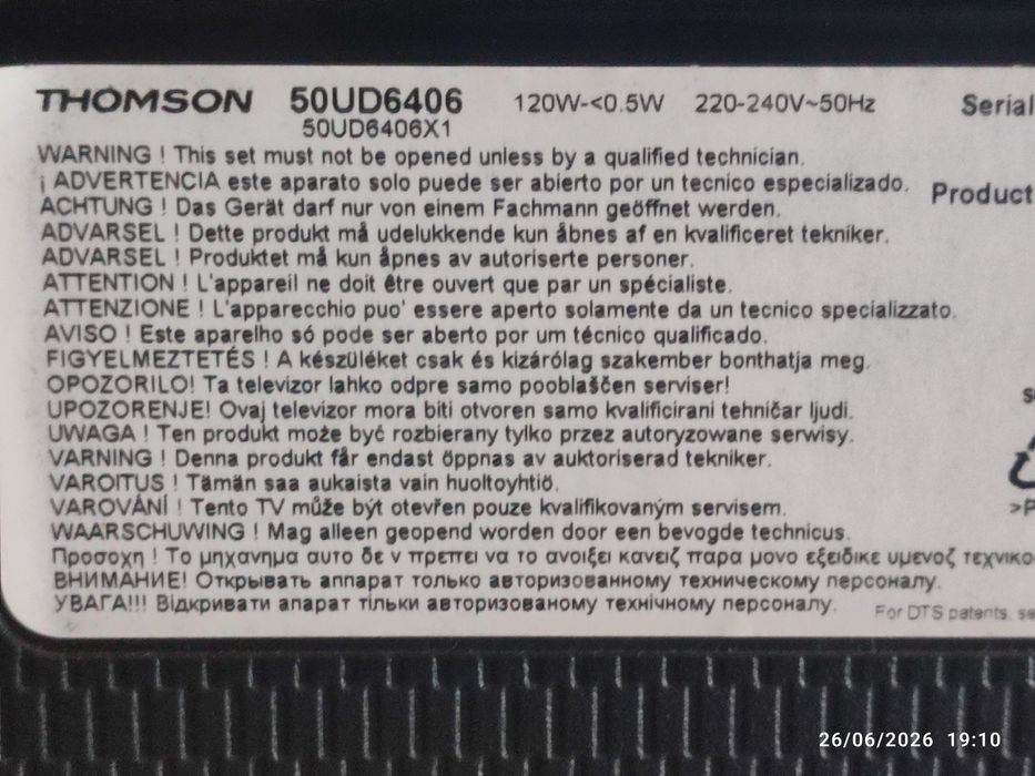Vendo televisão Thompson 50 polegadas para peças ou que queira arranjar