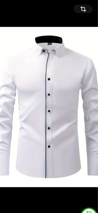 Camisa branca Slim-fit masculino.     estil