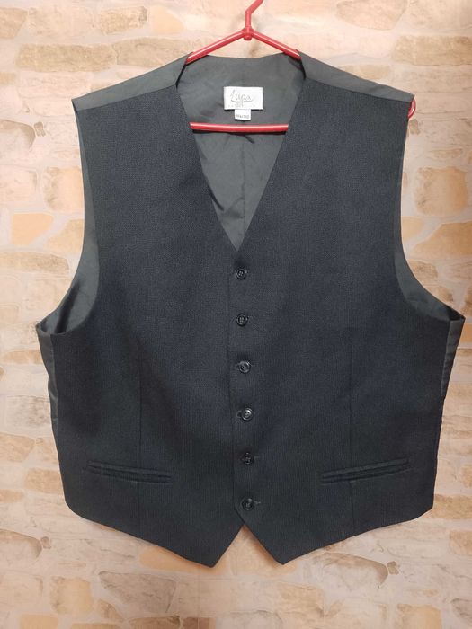 (XL) Szara, Ekskluzywna kamizelka garniturowa z Londynu