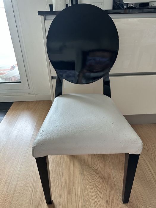 Cadeira Jantar preto e branco