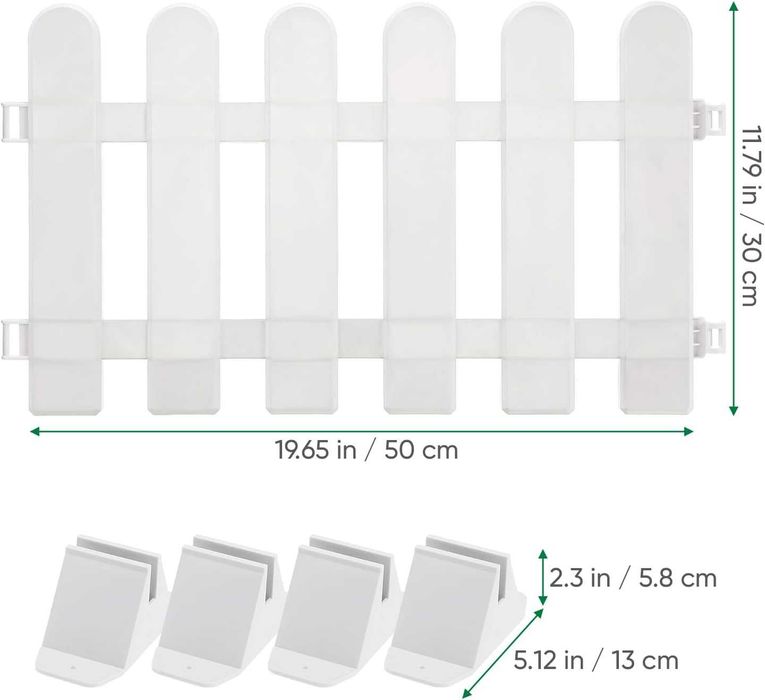 Biały płotek ogrodowy 30cm x 8,5 m