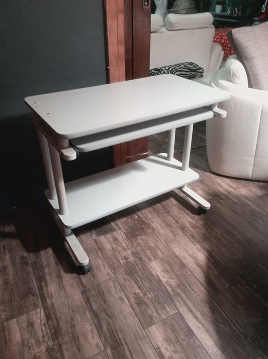 Biurko komputerowe na kółkach, wózek pod komputer | jasny szary | 5szt