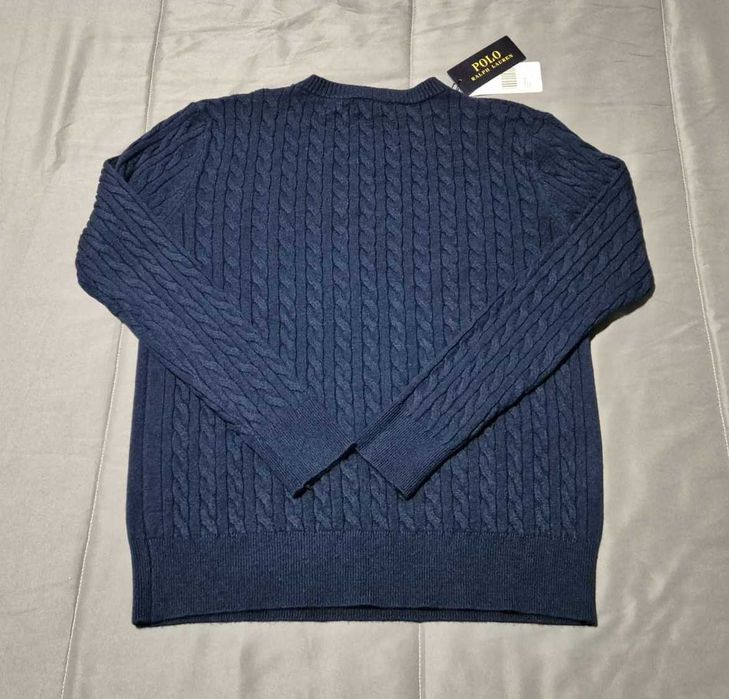 Camisola de malha trançada Ralph Lauren – azul - tamanho S