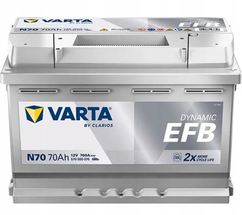 Akumulator VARTA EFB N70 70ah 760A START&STOP NOWA PROD. 2026 FV/GWAR