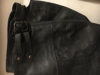 Skorzane kozaki TopShop granatowe  rozm 39
