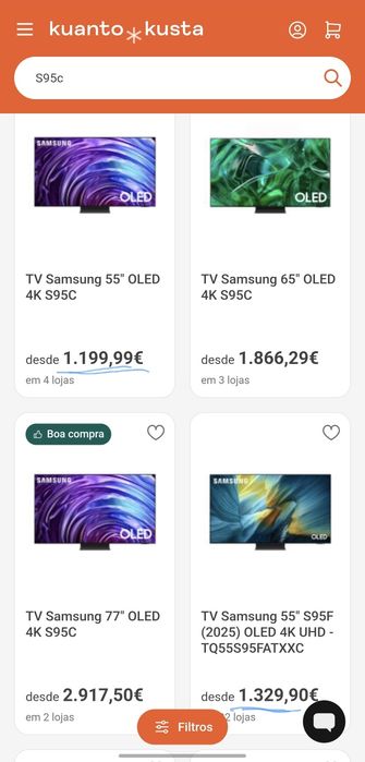 SAMSUNG TV-S95C OLED de 55" – Painel Glossy. C/ Garantia até Nov/2026