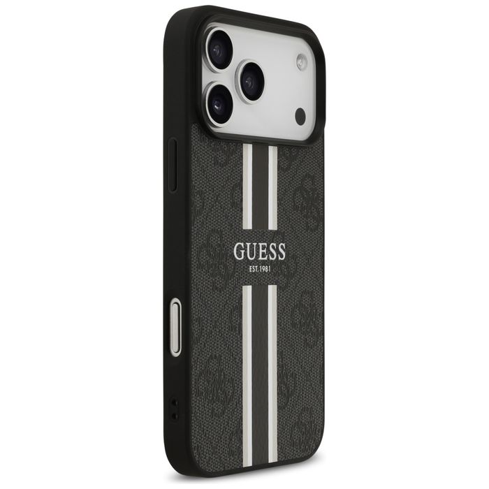 Etui Guess 4G Printed Stripes MagSafe doiPhone 17 Pro Max czarny
