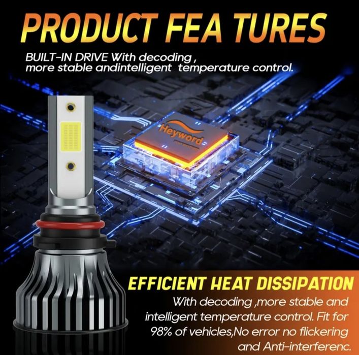 LED H7 6000k комплект ламп