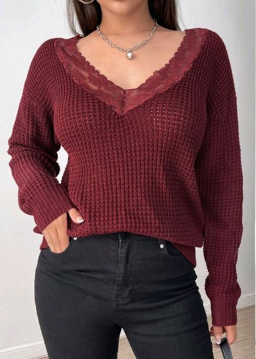 Sweter damski z koronką Nowy Uni