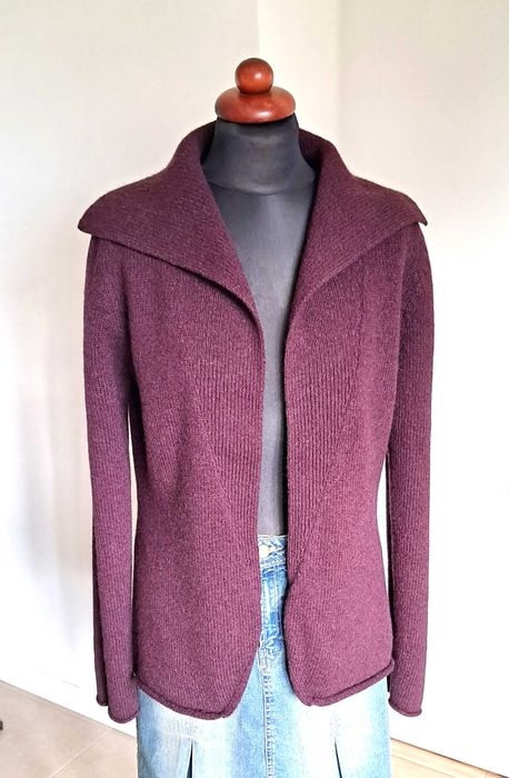 Śliwkowy sweter kardigan Solar S/M 100% wool  coquette goth hippie witch grunge