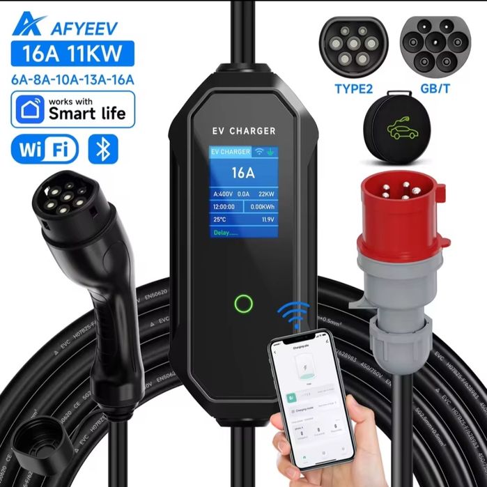 Зарядка зарядное електромобіля электромобиля електрички type1 2 GBT