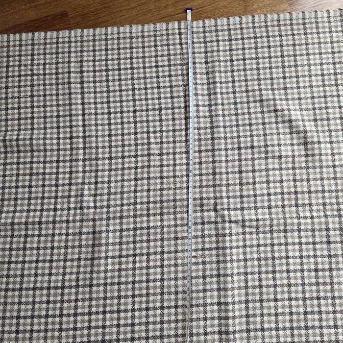 Materiał w kratę. Brąz. Kupon materiału.