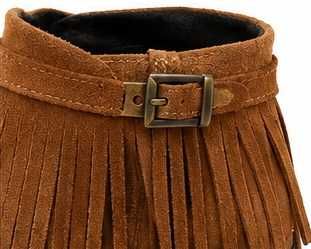Botas Castanhas com Franjas – Salto Cunha – Usadas