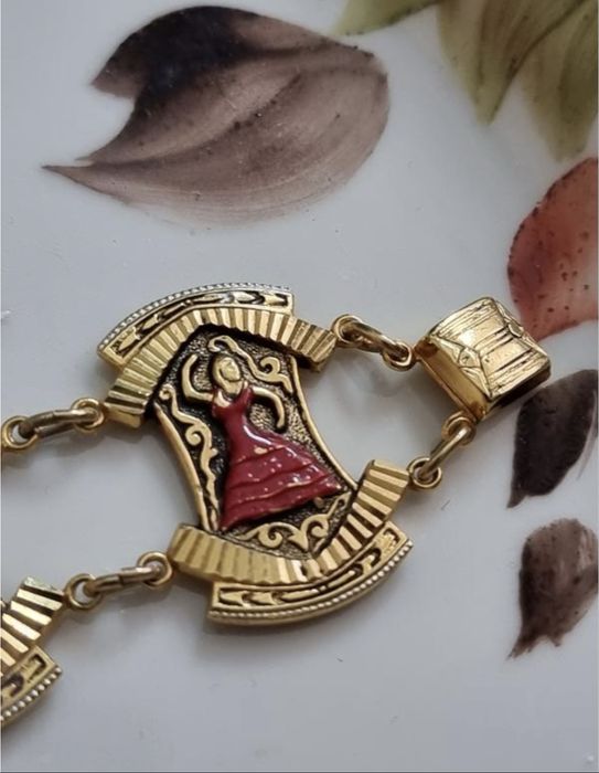 Розкішний вінтажний браслет, покриття емаллю
